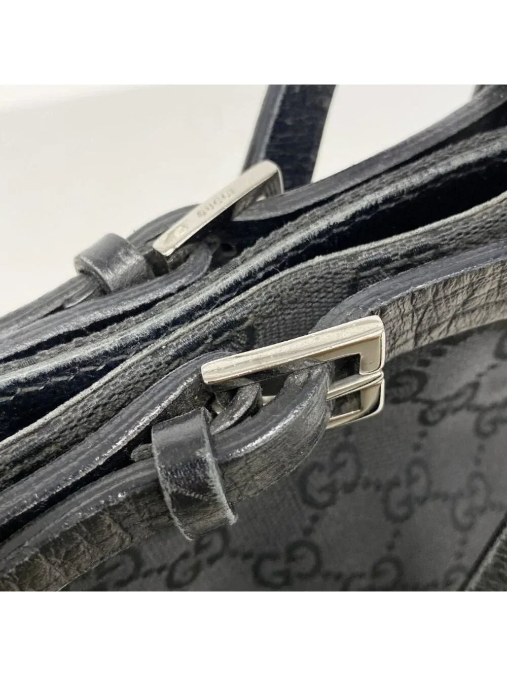 Gucci Tote GG Canvas Black Silver